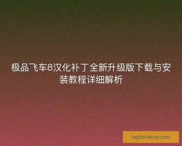 极品飞车8汉化补丁全新升级版下载与安装教程详细解析