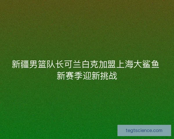 新疆男篮队长可兰白克加盟上海大鲨鱼 新赛季迎新挑战